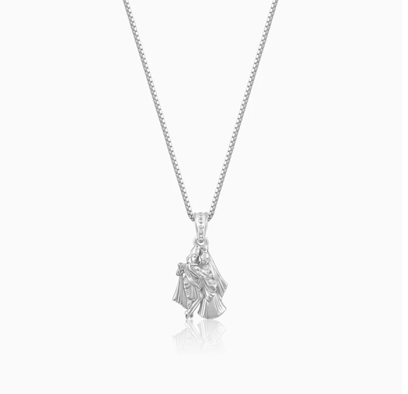 Silver Radha-Krishna Pendant